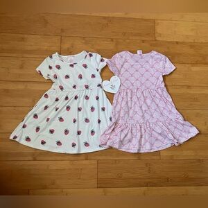 NWT Girls Size 4T Strawberry & Bows Print 2 Pack Dresses